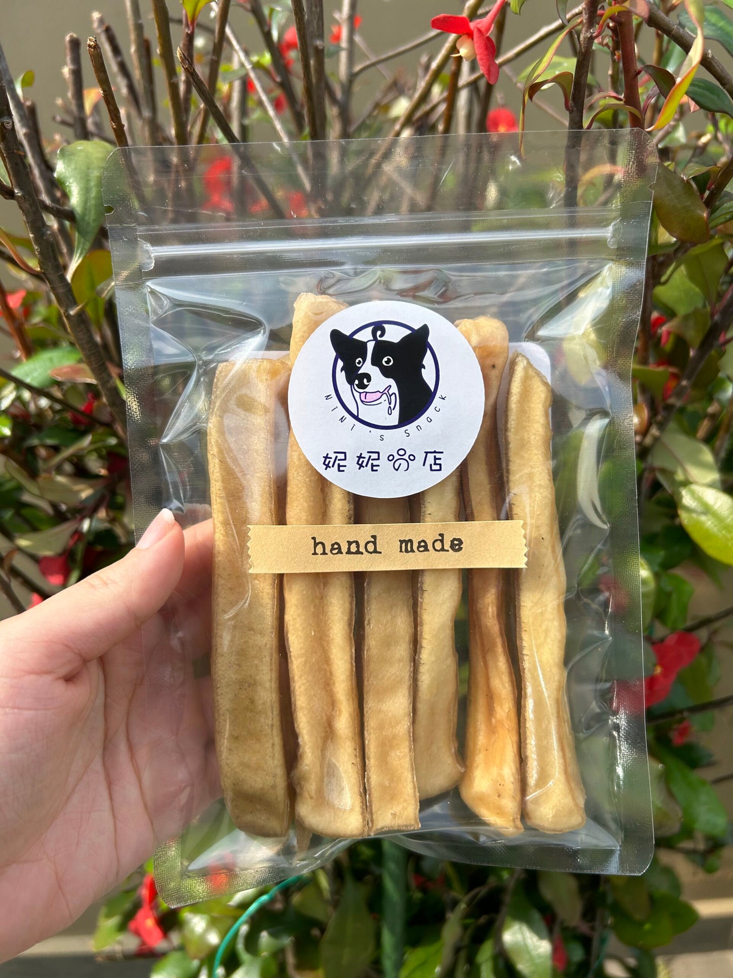 Beef Skin Cowhide Molar Stick 天然牛皮磨牙棒（原切） - Nini's Snack